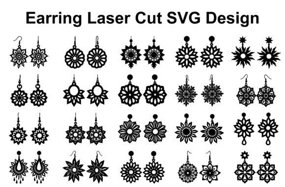 Elevate Craft Design with Floral Earring SVG Bundle