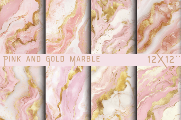 Elevate Your Designs with a Stunning Pink and Gold Marble Background