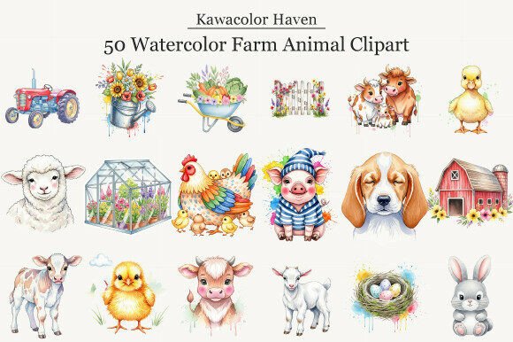 Evaluating Watercolor Farm Animal Clipart for Creative and Commercial Projects