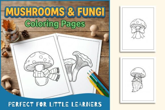 Mushrooms Fungi Coloring Pages for Creative Learning