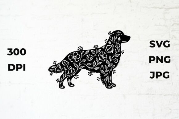 Strategic Branding with the Floral Patterned Dog Silhouette