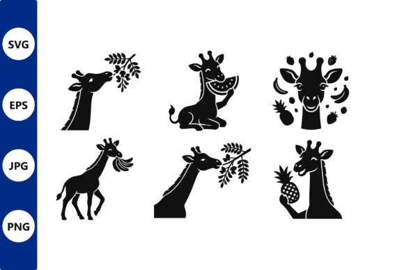Unlocking Creative Potential with Giraffe Silhouettes in Fruit Vector Art